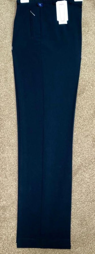 Navy Robell Smart Trousers with Front Pleat